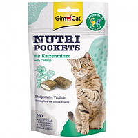 Витаминное лакомство GimCat (Джимкет) Nutri Pockets Кошачья мята+Мультивитамин подушечки для кошек 0.06 кг