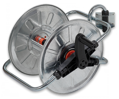 Настінна котушка для шлангу, метал, довжиною до 50 м (діаметр 1/2" - до 50 м, 5/8" - до 35 м, 3/4" - до 23 м)