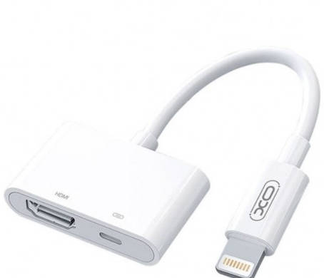 USB-хаб XO HUB005 Lightning input HDMI output / 1080P White, фото 1