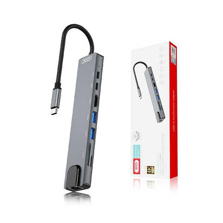 USB-хаб XO HUB003 USB-C Adapter Silver, фото 3