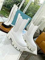 Женские ботинки Prada Boots White Прада сапоги