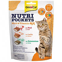 GimCat (Джимкет) Nutri Pockets Malt & Vitamin Mix лакомство для котов 150 г