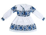 Плаття для дівчинки Троянда блакитна з бутоном (відрізне) х/б, фото 2