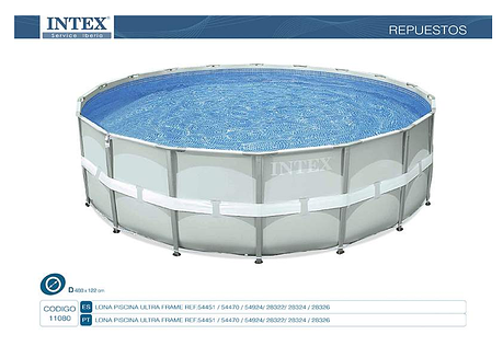 Intex 11080 (11080E) - чаша басейну Round Ultra Frame Pool 488х122, фото 1