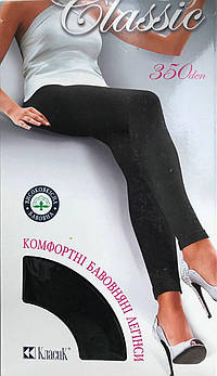 Жіночі лосини теплі бавовняні з плоскими швами Lady Classic 350 den розмір М
