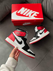 Чоловічі кросівки Air Jordan 1 Mid Gym Red Black White 554724-122 (с мехом), фото 5