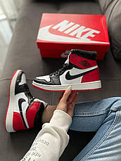 Чоловічі кросівки Air Jordan 1 Mid Gym Red Black White 554724-122 (с мехом), фото 6
