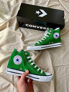 Green chucks high tops best sale
