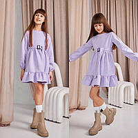 Нарядна сукня на дівчинку 134 Замш 002590 Бузок