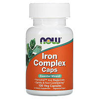 Витамины и минералы NOW Iron Complex, 100 вегакапсул