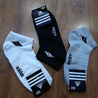 Короткие демисезонные черные спортивные носки Adidas - носки спорт для парня