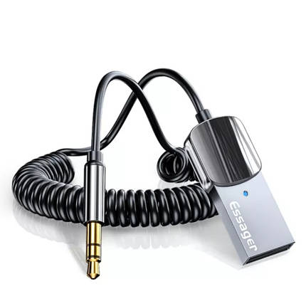 Автомобільний Bluetooth адаптер Essager приймач стерео 5.0 з мікрофоном, фото 1