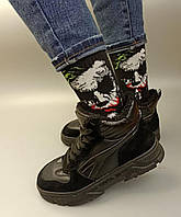 Модные черные высокие носки с принтом DC - носки с Джокером для парня