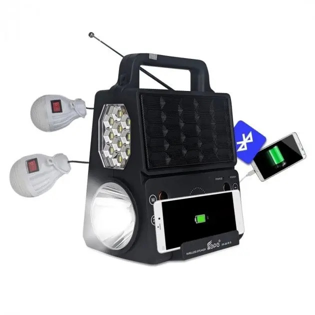 Портативна сонячна автономна система Solar FP-05WSL + FM радіо + Bluetooth + Бездротова зарядка, фото 1