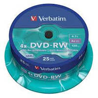 Диски DVD-RW Verbatim 4,7 gb 4x