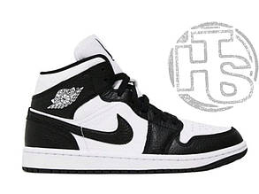 Жіночі кросівки Air Jordan 1 Mid Split Black White (з хутром) DR0501-101