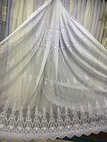 Тюль бамбук, шинель вишивка заввишки 2,8 м. білий