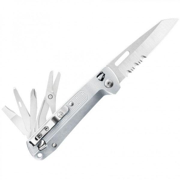 Складной нож мультиинструмент Leatherman 832663 Free K4x 9 функций 115 мм silver - фото 3 - id-p1720462819