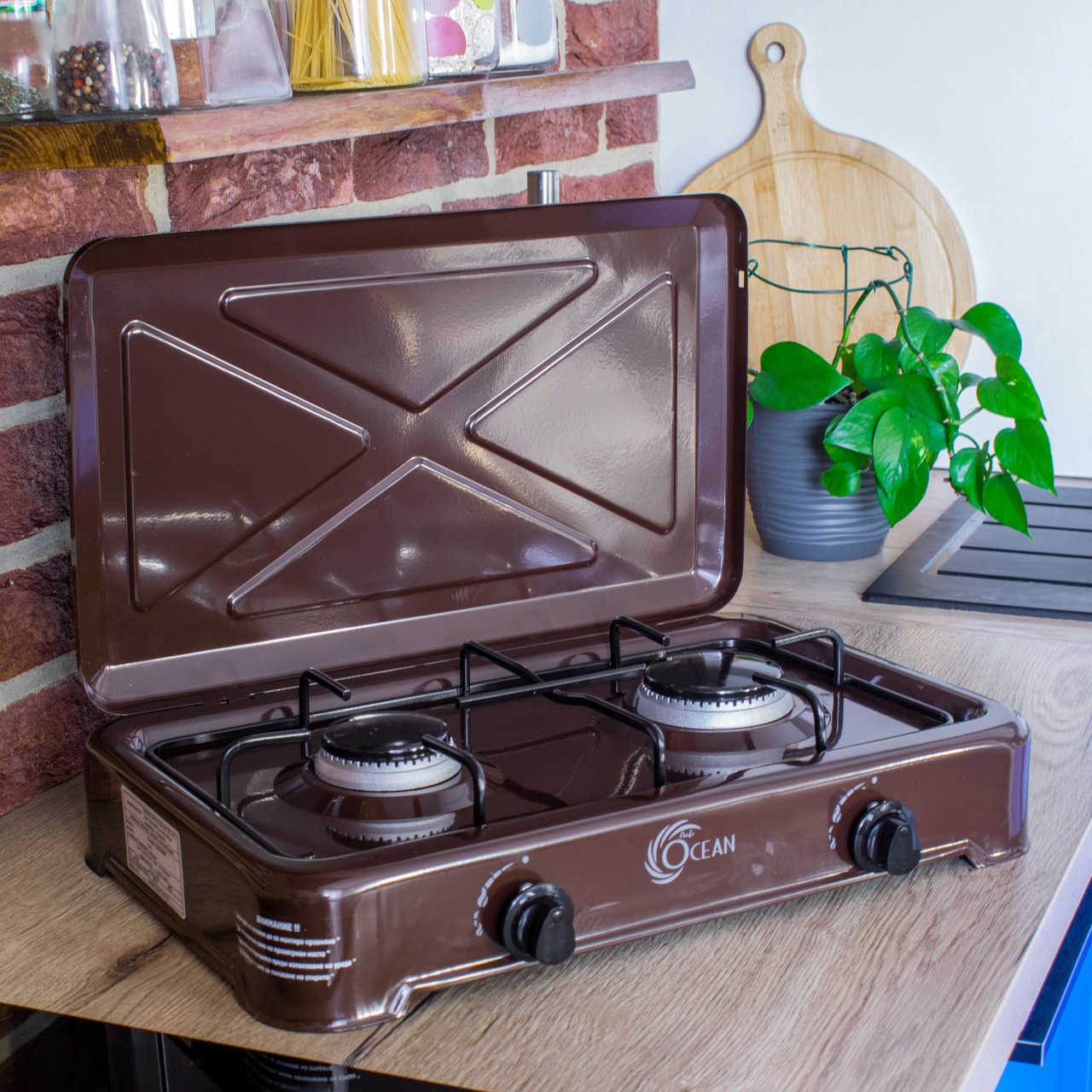 Настольная Газовая Плита 2 Конфорки C Крышкой — Купить Недорого на Bigl ...