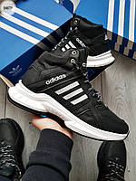 Мужская обувь ТЕРМО Adidas НА ЗИМУ. Зимние кроссы для парней Адидас чорно-білого кольору.