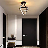 Світлодіодний стельовий світильник 2 чорні квадрати в скандинавському стилі, Тепле світло, світильник для кухні, фото 4