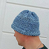 Чоловіча стильна шапка "Bini" - ручна робота - міксова шапка, фото 2