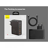 Мережевий зарядний пристрій Baseus GaN2 Pro Q.C 2C + Charger Type-C Cable 100W Black (CCGAN2P-L01) + кабель, фото 7