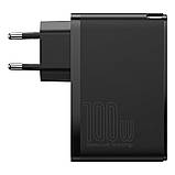 Мережевий зарядний пристрій Baseus GaN2 Pro Q.C 2C + Charger Type-C Cable 100W Black (CCGAN2P-L01) + кабель, фото 11