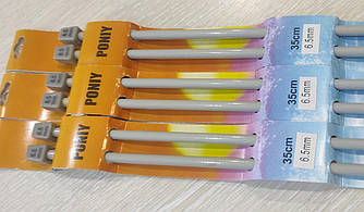 Спиці пряміі  тефлон  №6,5  35см  PONIY