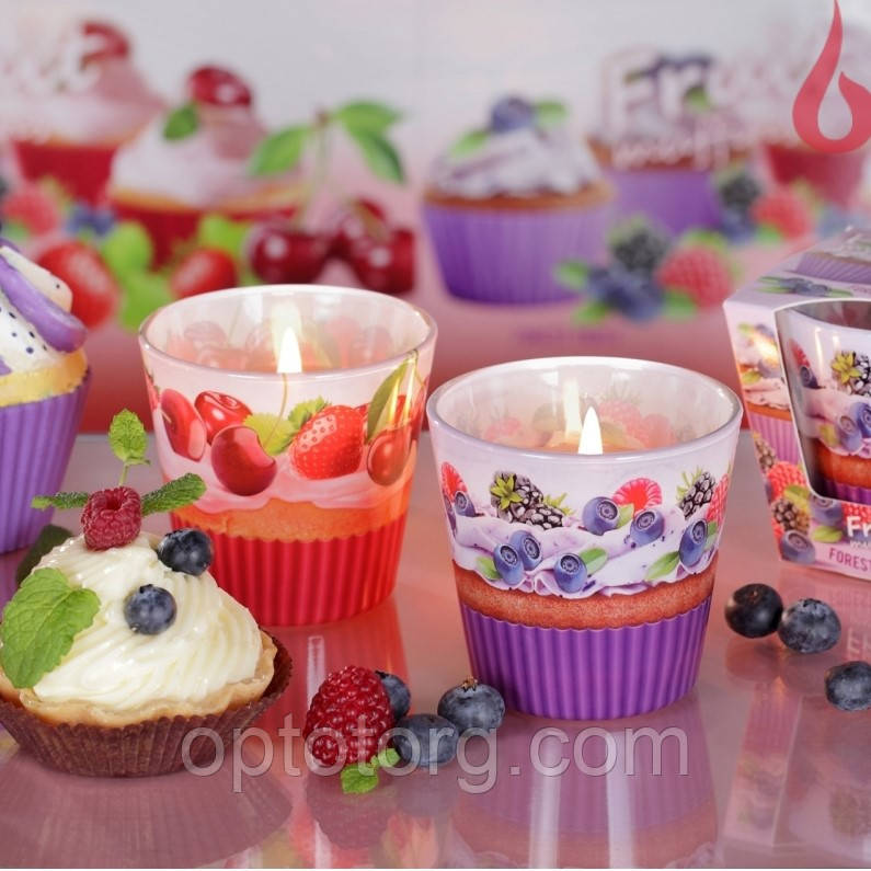 Свічки ароматизовані в склянці BARTEK Fruit Maffin