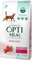 Сухой корм для котов Optimeal Extra Taste с высоким содержанием телятины 1.5 кг