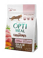 Сухой беззерновой корм для взрослых кошек Optimeal со вкусом индейки и овощей 300 г