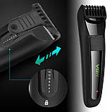 Бездротова акумуляторна машинка для стриження волосся VGR V 015 Black, фото 3