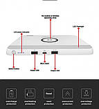 💚Power bank Konfulon PS-02, 25000 мАг, Повербанк з бездротовою зарядкою, зовнішній акумулятор білий, фото 5