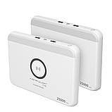 💚Power bank Konfulon PS-02, 25000 мАг, Повербанк з бездротовою зарядкою, зовнішній акумулятор білий, фото 4