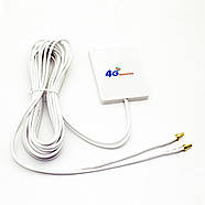 Антена 4G 3G LTE виносна подвійна MIMO 2x 7dBi CRC9 700-2700 МГц, підсилювання сигналу для USB модемів, роутерів, фото 5