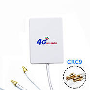 Антена 4G 3G LTE виносна подвійна MIMO 2x 7dBi CRC9 700-2700 МГц, підсилювання сигналу для USB модемів, роутерів, фото 2