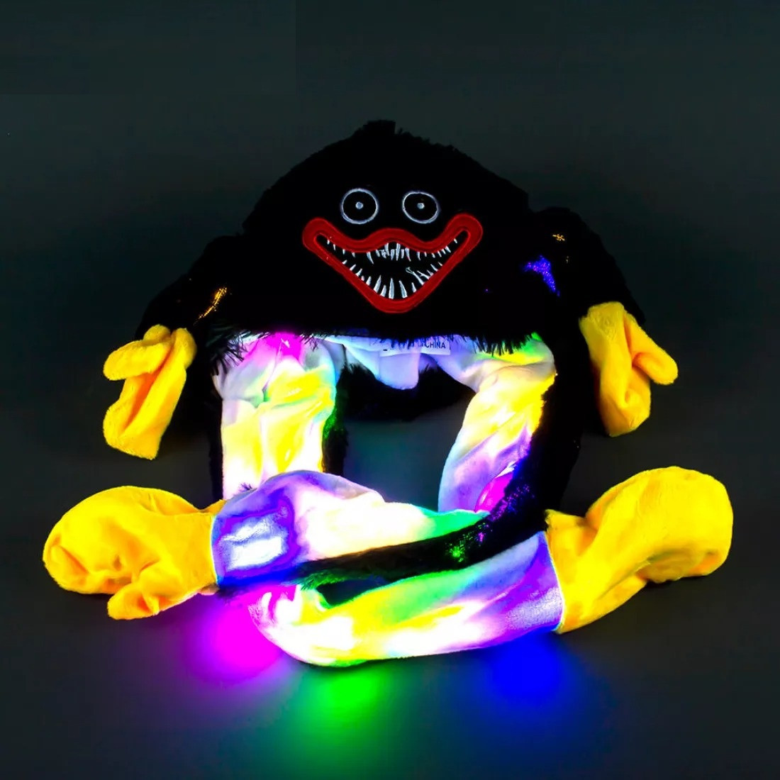 Шапка Хагі Вагі з піднімающимися світящимися вухами чорна, розмір 52-56 см