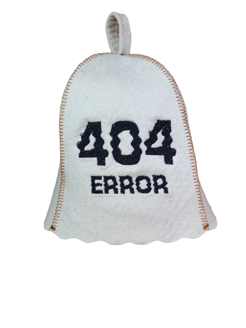 Шапка для сауни з вишивкою ' 404 error', натуральна повсть,Saunapro