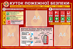 Інформаційний стенд "Ведмедик пожежної безпеки" 69 х 102 см ПВХ 3 мм