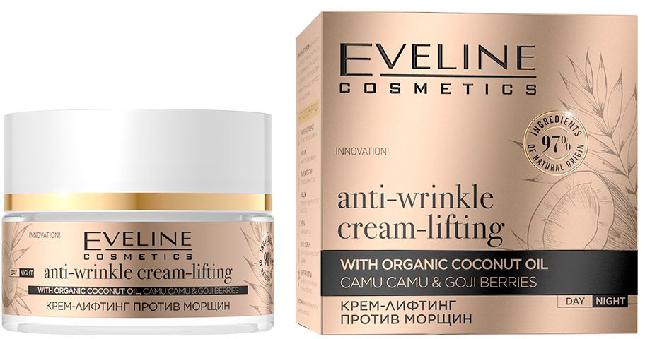 Крем-ліфтінг Eveline Cosmetics Organic Gold проти зморшок 50 мл (5903416030201)