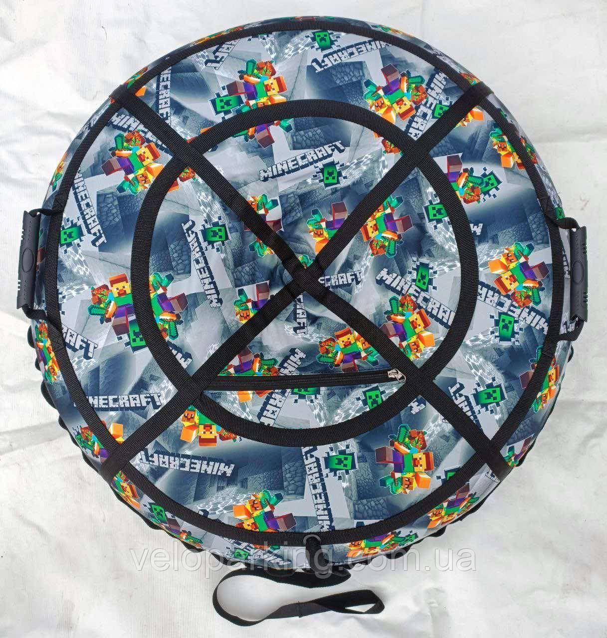 Тюбінг (ваташка) Minecraft 120 см діаметр , з камерою та ручками, надувні санки Майкрафт