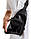 Чоловіча сумка-слінг з натуральної шкіри TidinBag чорна - MK92746, фото 5