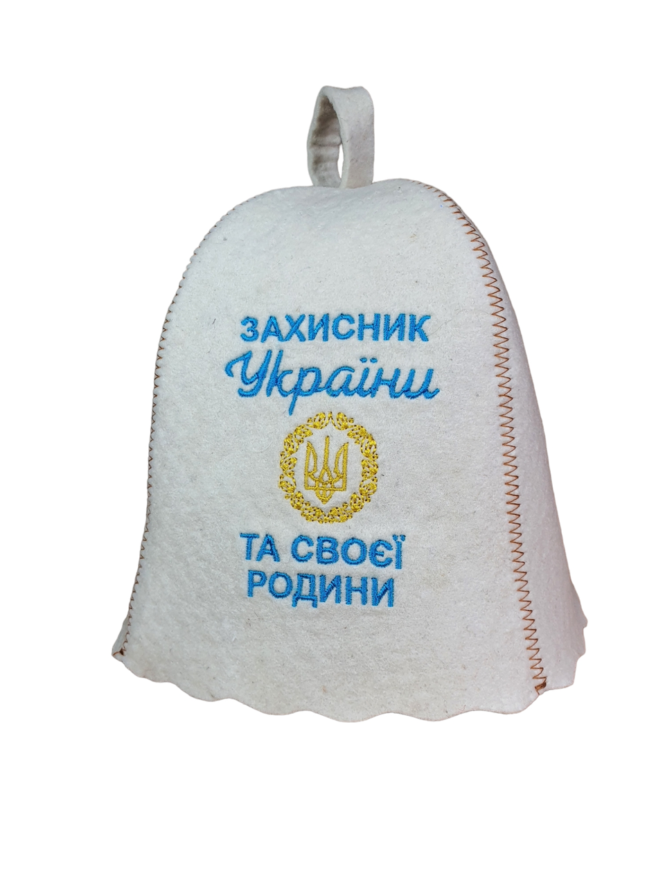 Шапка для сауни з вишивкою 'Захистник України та своєї родини ', Saunapro