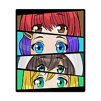 Наклейка вологостійка аніме Anime eyes 9*6cm