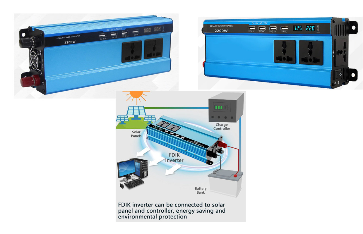 Перетворювач напруги. Автомобільний інвертор FDIK DC12V-AC220V 2200W, фото 1