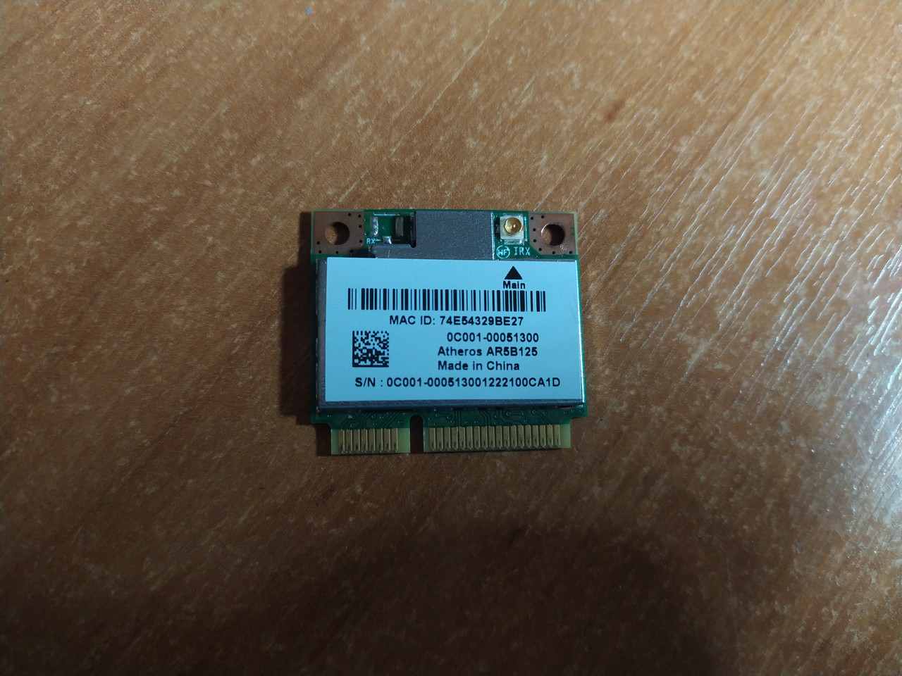 Wi-fi модуль HalfSize Mini PC Qualcomm Atheros AR5B125 802.11 b,g,n, 150Mbps (1 антенна!) #