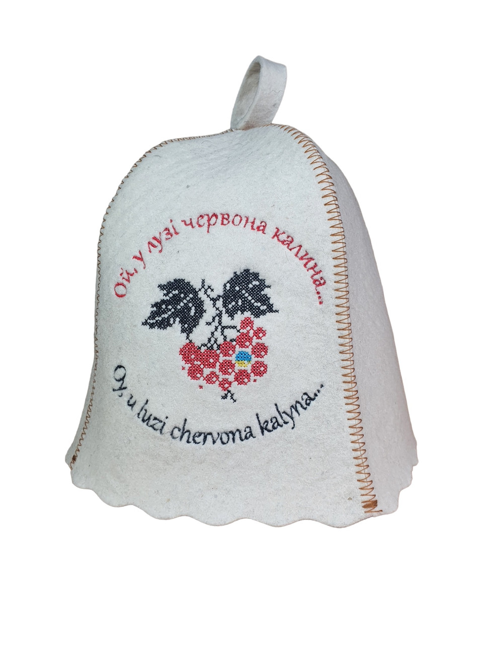 Шапка для сауни з вишивкою 'Ой, у лузі червона калина (англ) ', Saunapro