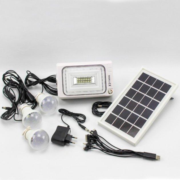 Багатофункціональний ліхтар із сонячною батареєю Silver TOSS ST-1901 3 лампочки/повербанк