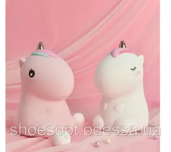 Світильник нічник Єдиноріг силіконовий, 7 кольорів світіння, фото 1